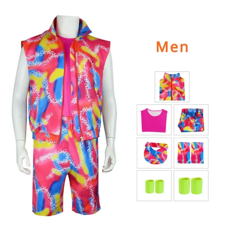 Film per bambini Barbi Cosplay Barbe Ryan Gosling abbigliamento sportivo Skatewear canotta Ken Costume donna coppia abbigliamento quotidiano uniforme Halloween