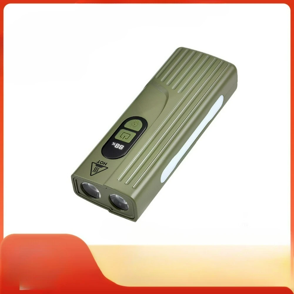 

Multifunctional Flashlight Bike Light Red&Blue Warning Light with Digital Power Display High Capacity Work Light Outdoor Cycling