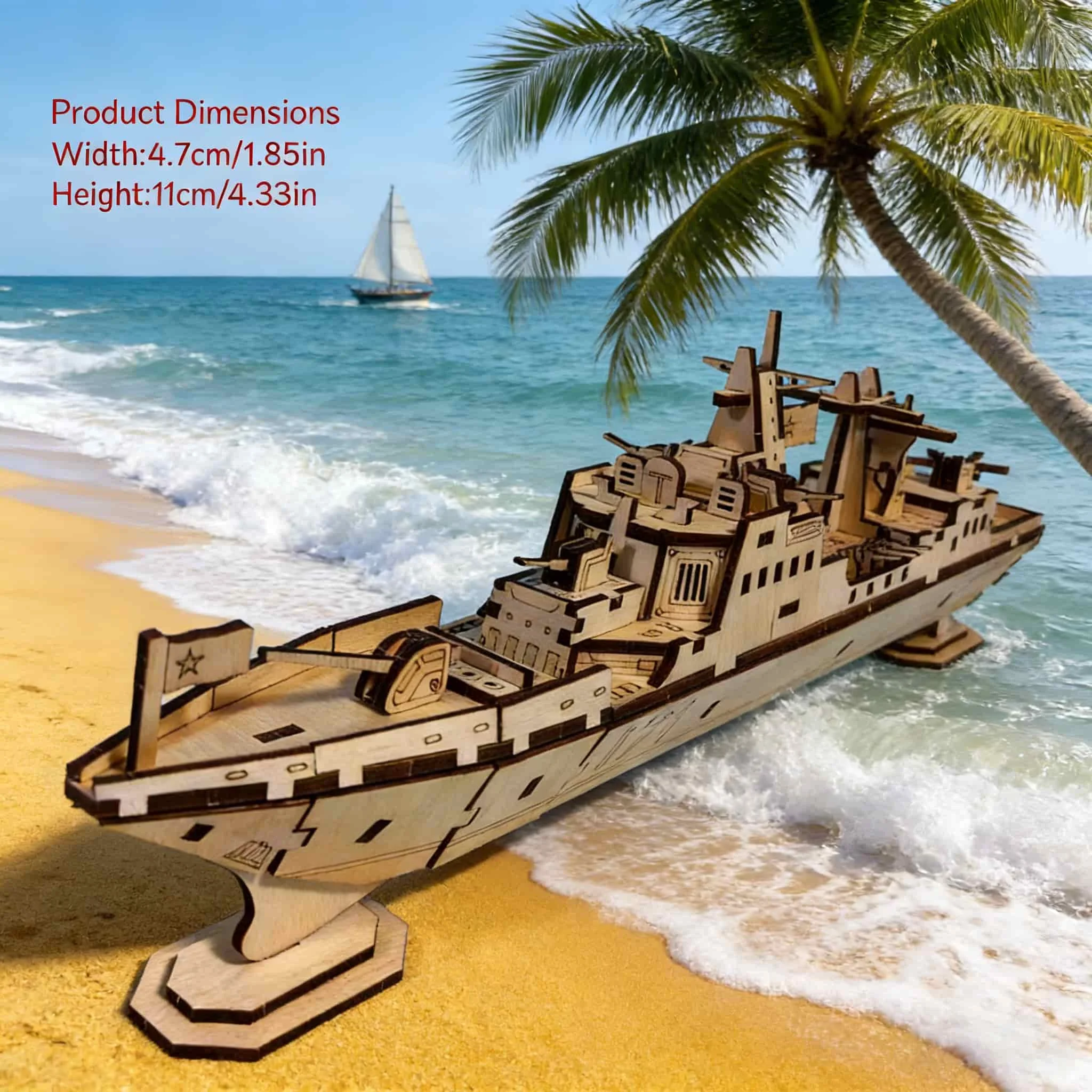 Puzzle en bois 3D, modèle de navire de guerre, modèle à assembler, kit de modèle DIY, cadeau artisanal, décoration d'intérieur, jouet d'assemblage