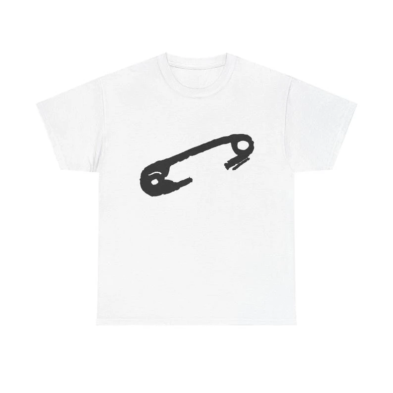 Safety Pin T Shirt, Punk Graphic T-shirt Vintage Loose Oversized Unisex Print T-shirts for Men Women Fashion Hip Hop Casual soft