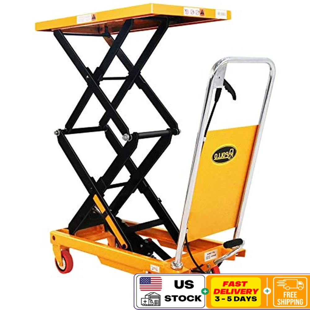 Hydraulic Double Scissor Lift Table Cart 43