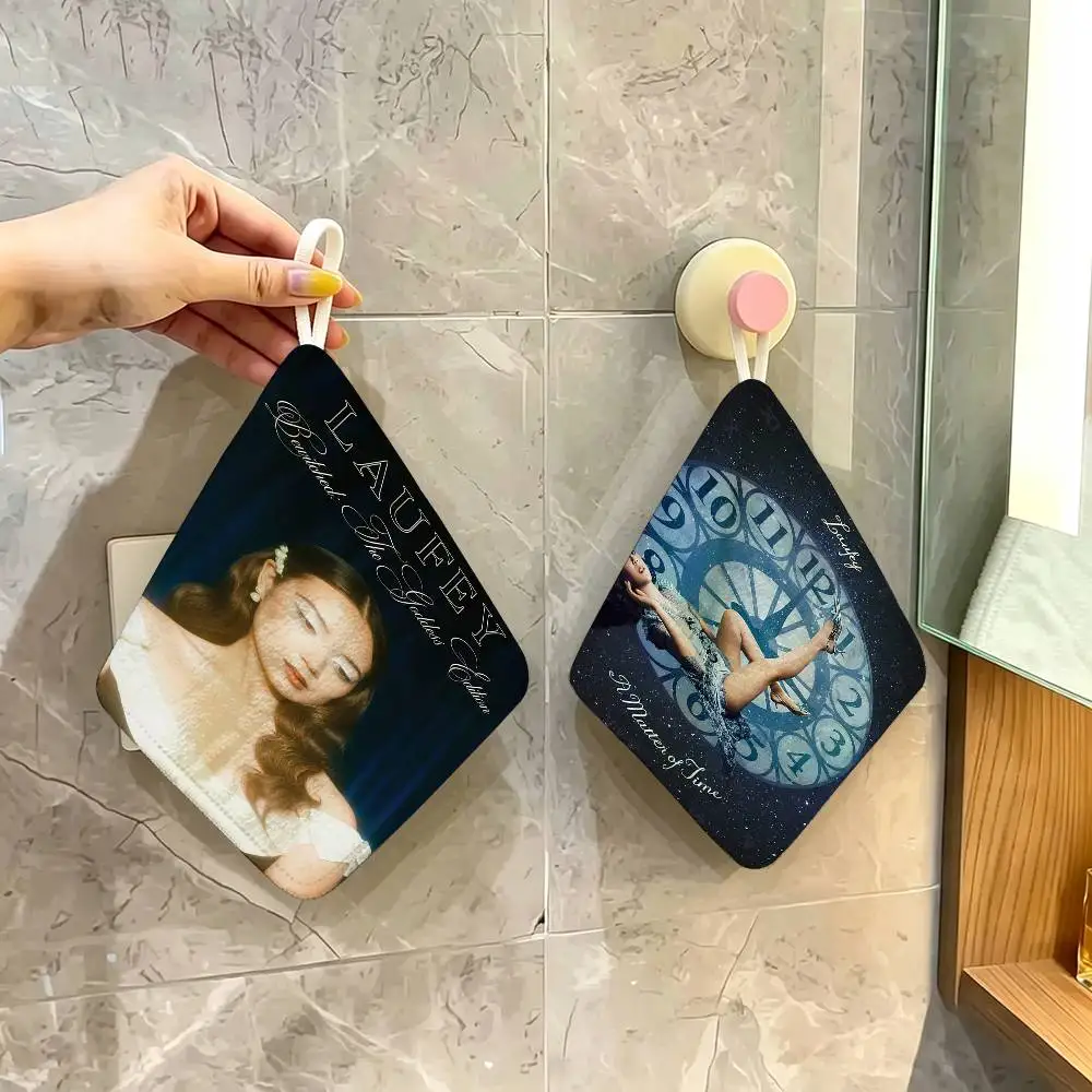 Singer Cute L-LaufeyS Modern Polyester Cotton Hanging Kitchen Towel, Absorbent Hand Wiping Cloth for Daily Cleaning Drying