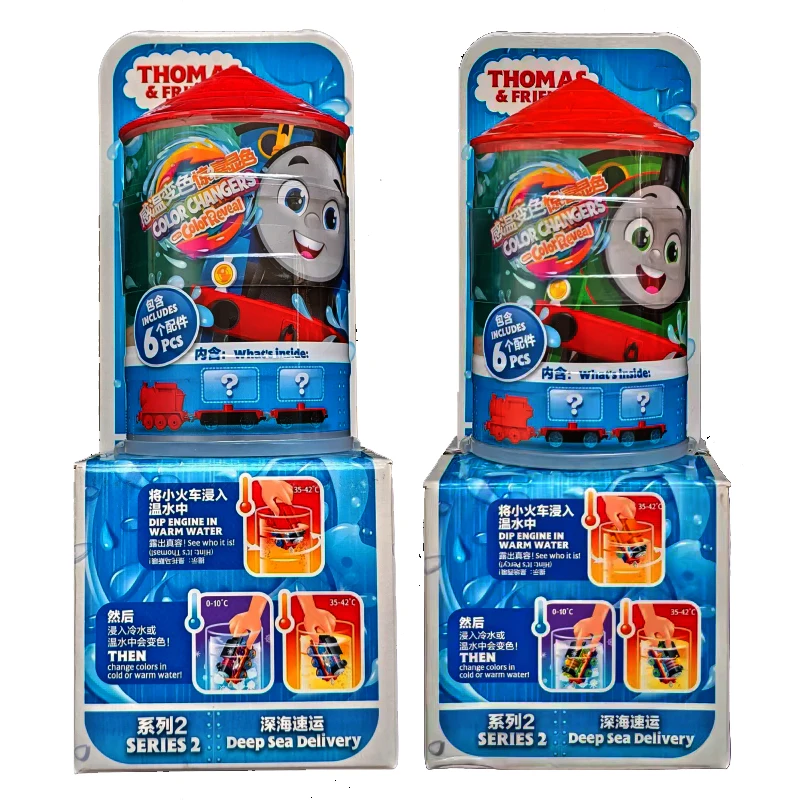 Modelos originais de trens Thomas & Friends, entrega em mar profundo, motores de mudança de cor, brinquedos de carga para meninos, acessórios surpresa