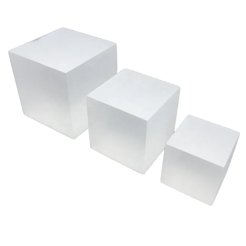 Premium White Buffet Acrylic Food Display Stand 5 Sides Display Racks with Cubes Premium Acrylic Food Display Risers Boxes