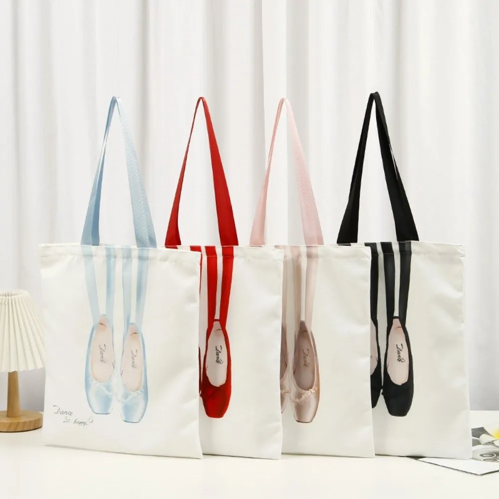 

Canvas Ballet Shoulder Bag Large Capacity Korean Style Toe Shoes Drawstring Bag Sweet Casual Mini Bag Pendant Ballet Dancer