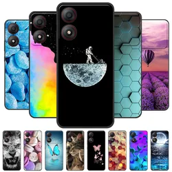 Cover For ZTE Blade A34 4G Case 2024 Silicone Painted Soft Protective Black Coque For ZTE Blade A 34 Cartoon TPU BladeA34 Bag