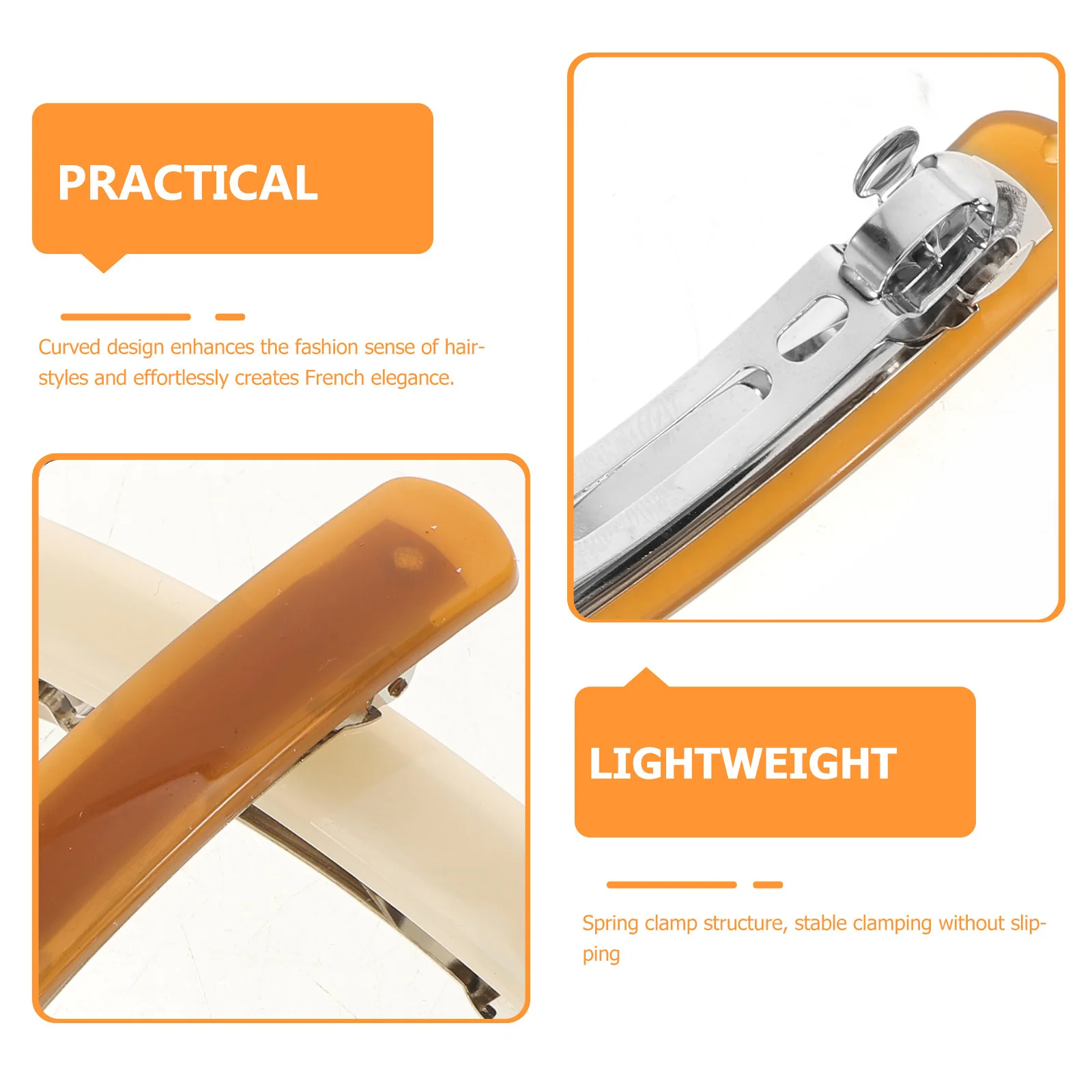 3 قطع مشبك شعر على شكل ذيل حصان فرنسي للشعر السميك، مشابك زنبركية قوية، خفيفة الوزن، خوذة كلاسيكية للنساء والفتيات لحفلات الزفاف #6