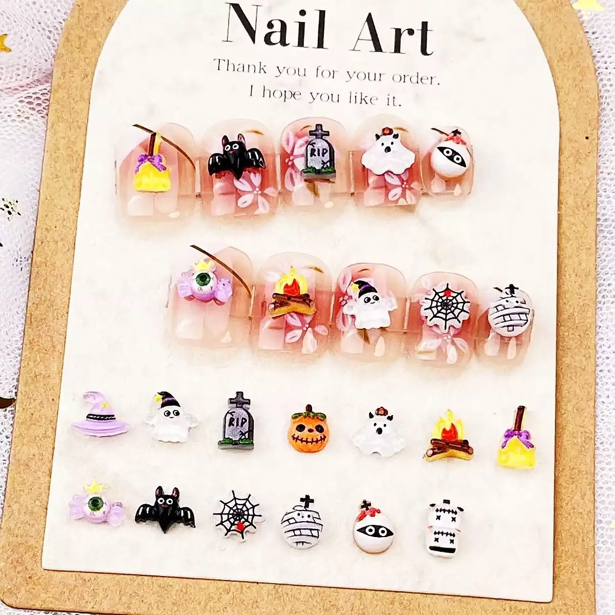 ชุดตกแต่งเล็บฮาโลวีน 20 ชิ้น ชาร์มทำเล็บ DIY สุดสร้างสรรค์ น่ารัก ทำมือ ลายมอนสเตอร์ สำหรับตกแต่งเล็บ