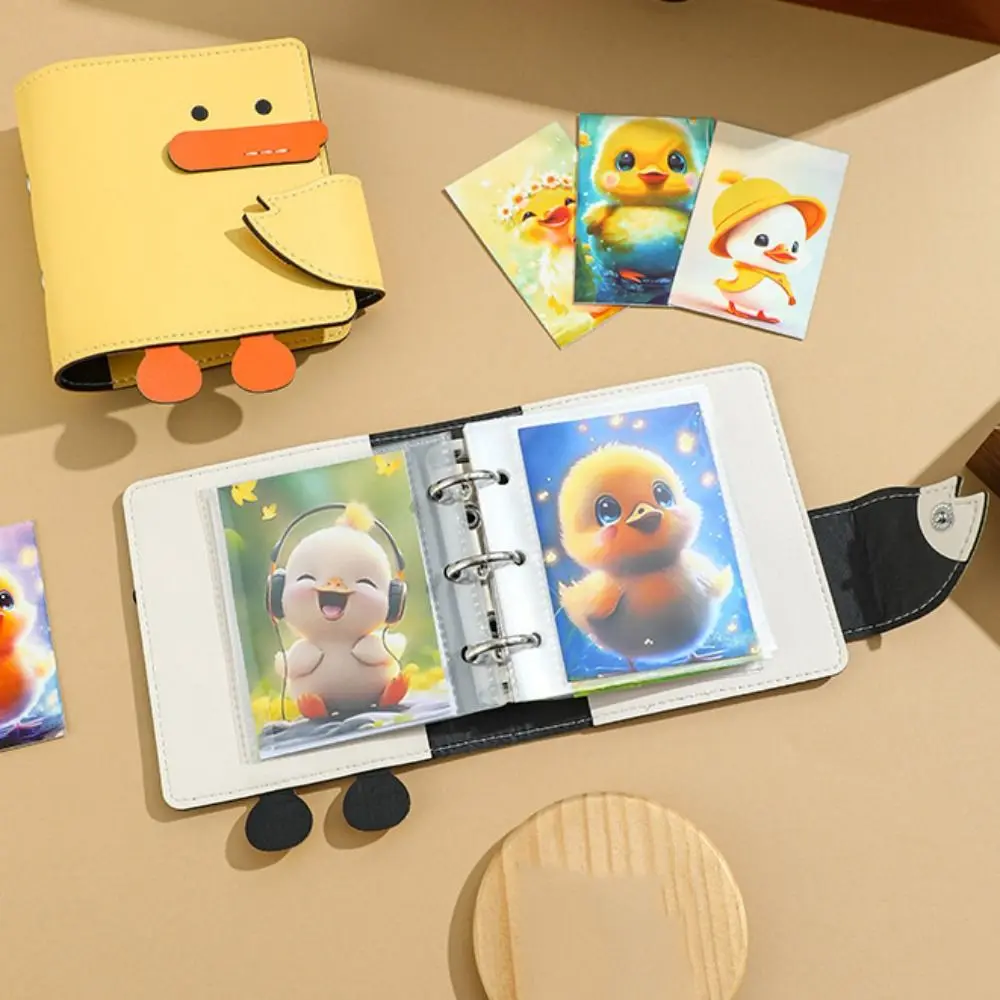 Yellow Duck Card Album 3-inch One Grid Postcard Storage Album Idol Theme Cartoon Design Photo Storage Album Collector's Item