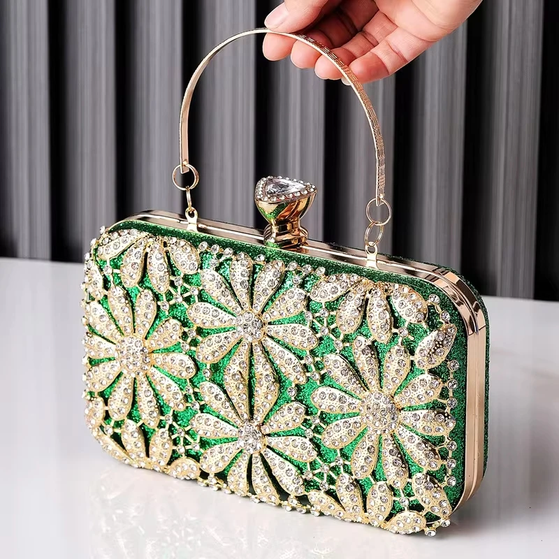 

European And American Fashion Diamond-Studded Handbag Niche Design Square Shoulder Crossbody Chain Bag