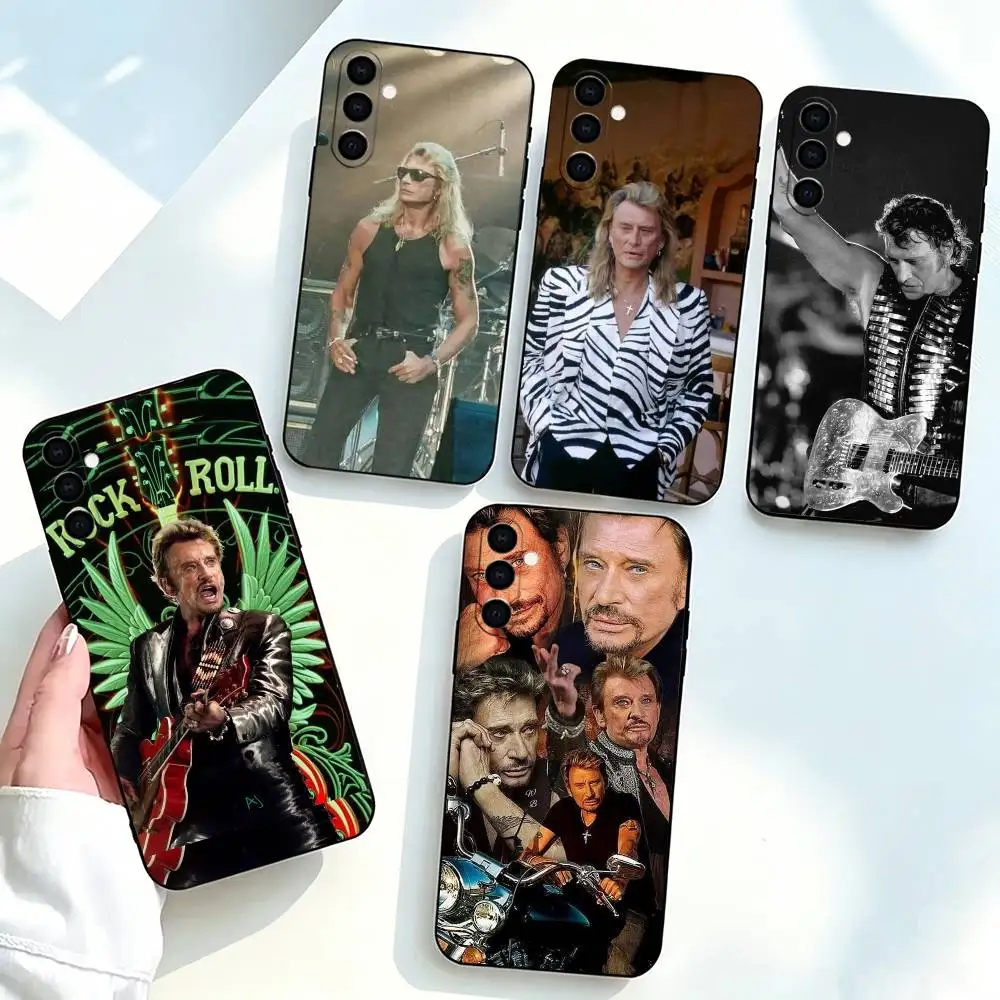J-Johnny Hallyday-y Music Black  Phone Case Black Silicone Soft For Samsung Galaxy A73,A72,A71,A70,A53,A52,A51