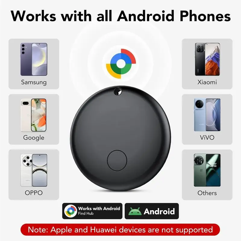 Android Air Tracker, Bluetooth Tags, Work with Google's Smart Tags for Luggage, Wallet, Vehicles, Keys (Not for iOS) 4 Pack
