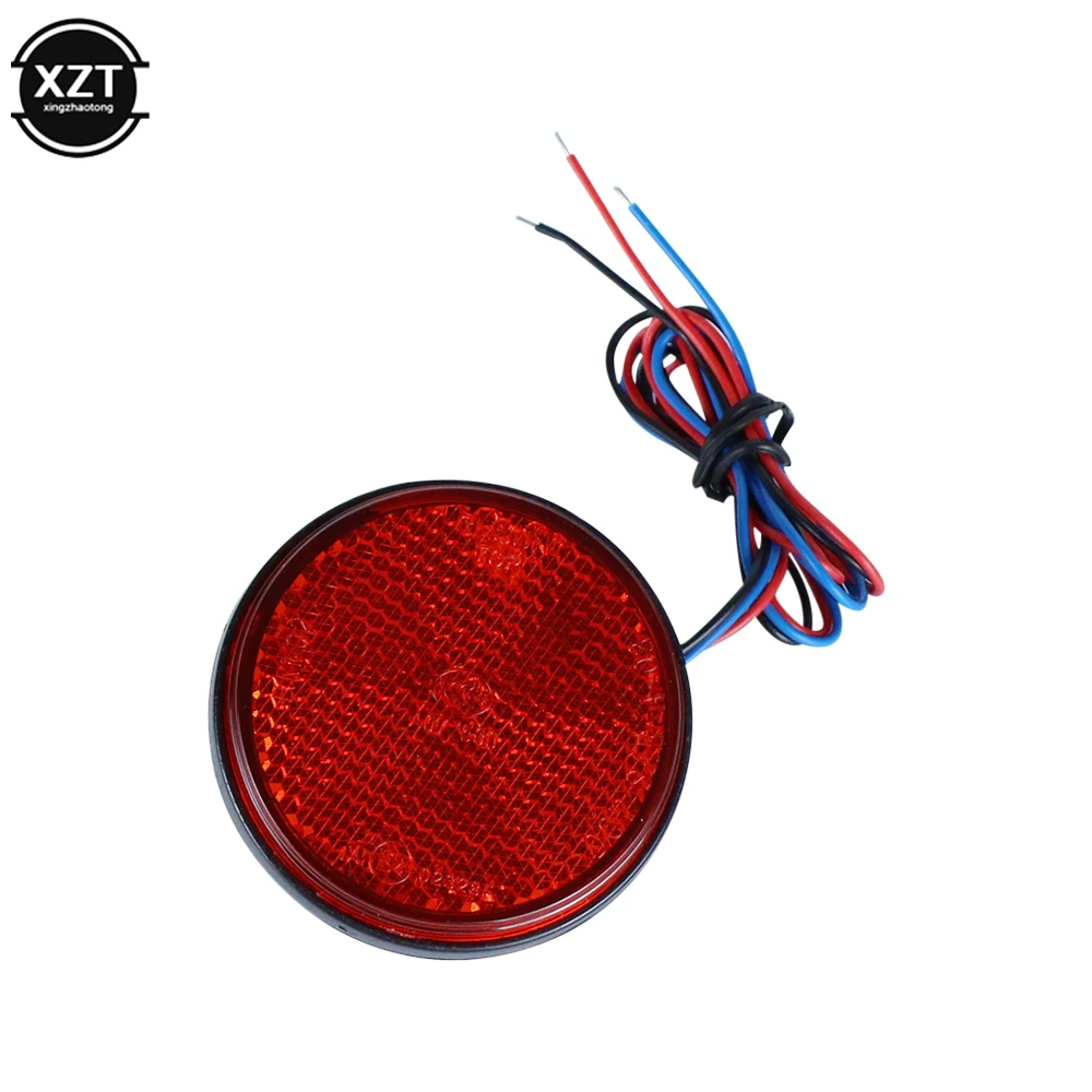 12V Round Motorcycle Tail Lights Rear Bumper Reflector 24 LED Motor External Light Brake Stop Marker Lamp For Car Motor Truck