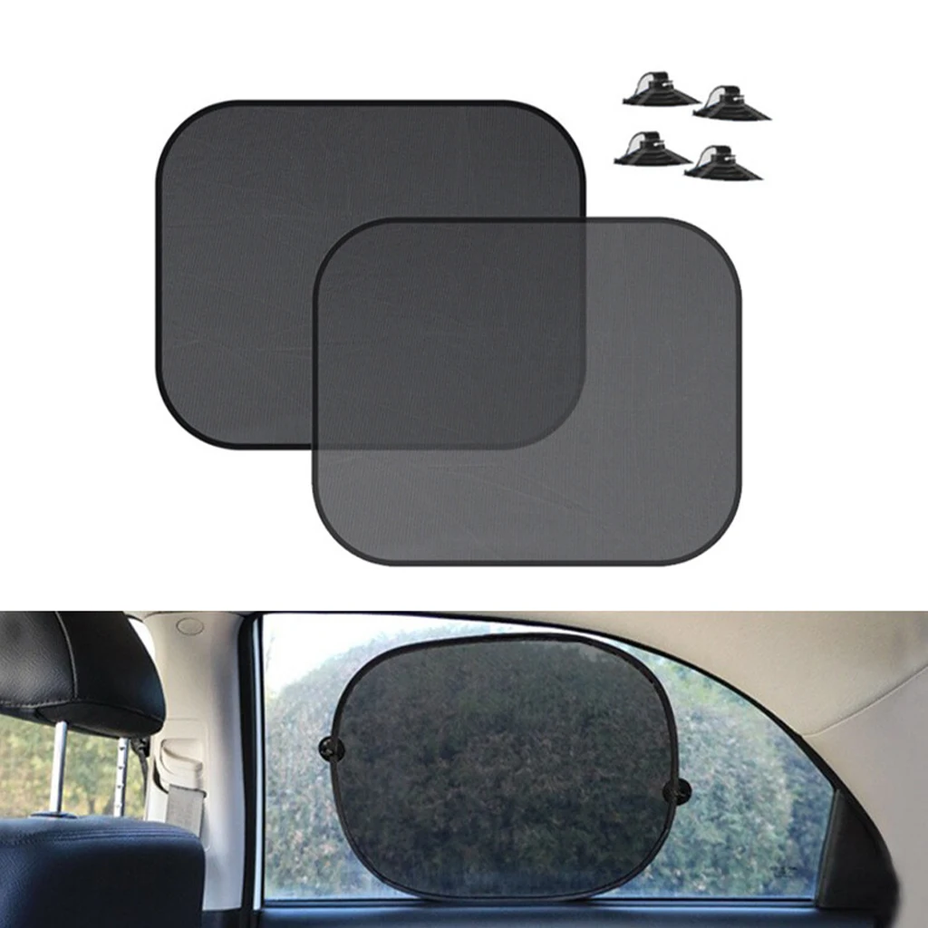 Kit com 2 Protetores Solares Blackout com Ventosas para Janelas de Carro, Bloqueia 99% dos Raios UV