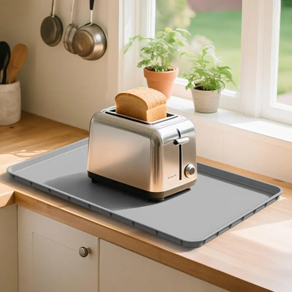 Colorful Silicone Coaster Waterproof Coffee Bar Mat Multifunctional Silicone Coffee Bar Mat Solid Color Drying Mat for Espresso