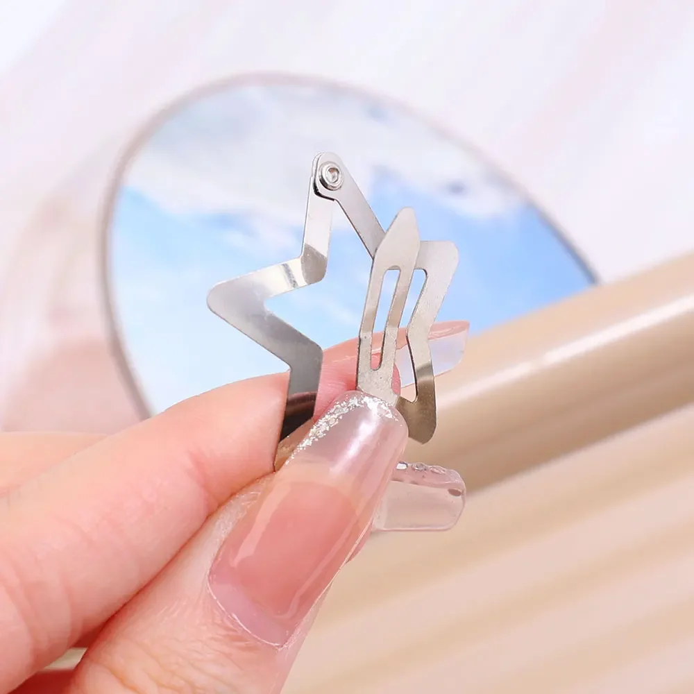 Wholesale Silver Star Hair Clips Metal Yk2 Hairpins Hair Barrettes Clip Women Girl Ins Fahsion Hairpin Headwear Gift Accessories