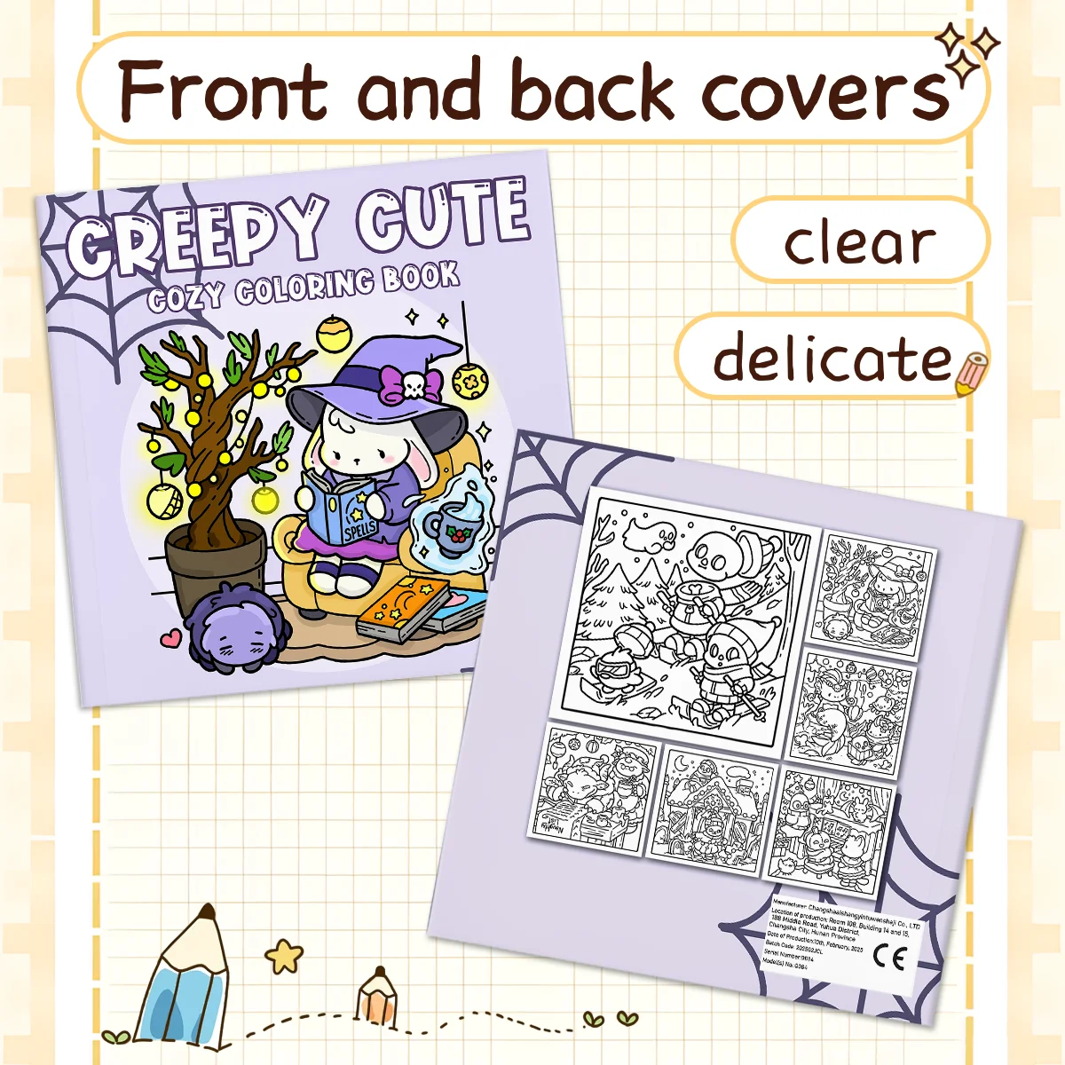 CREEPY CUTE Coloring Book for Adults Featuring Cute Cozy Daily Activities for Educational DIY Relaxation Children Drawing Books