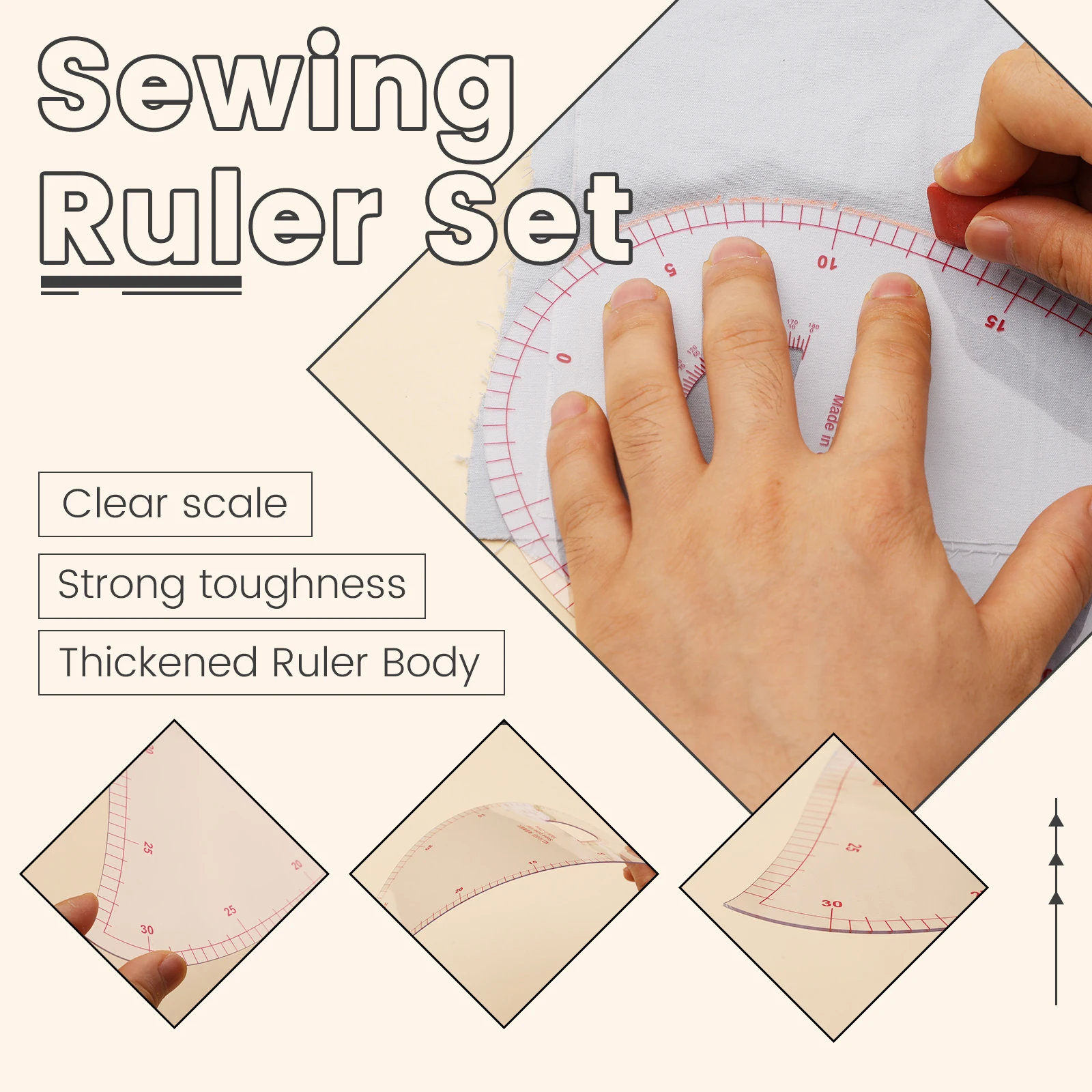 French Curve Ruler for Pattern Making Set Sewing Curve Ruler Kit Drawing Ruler for Sewing Painting