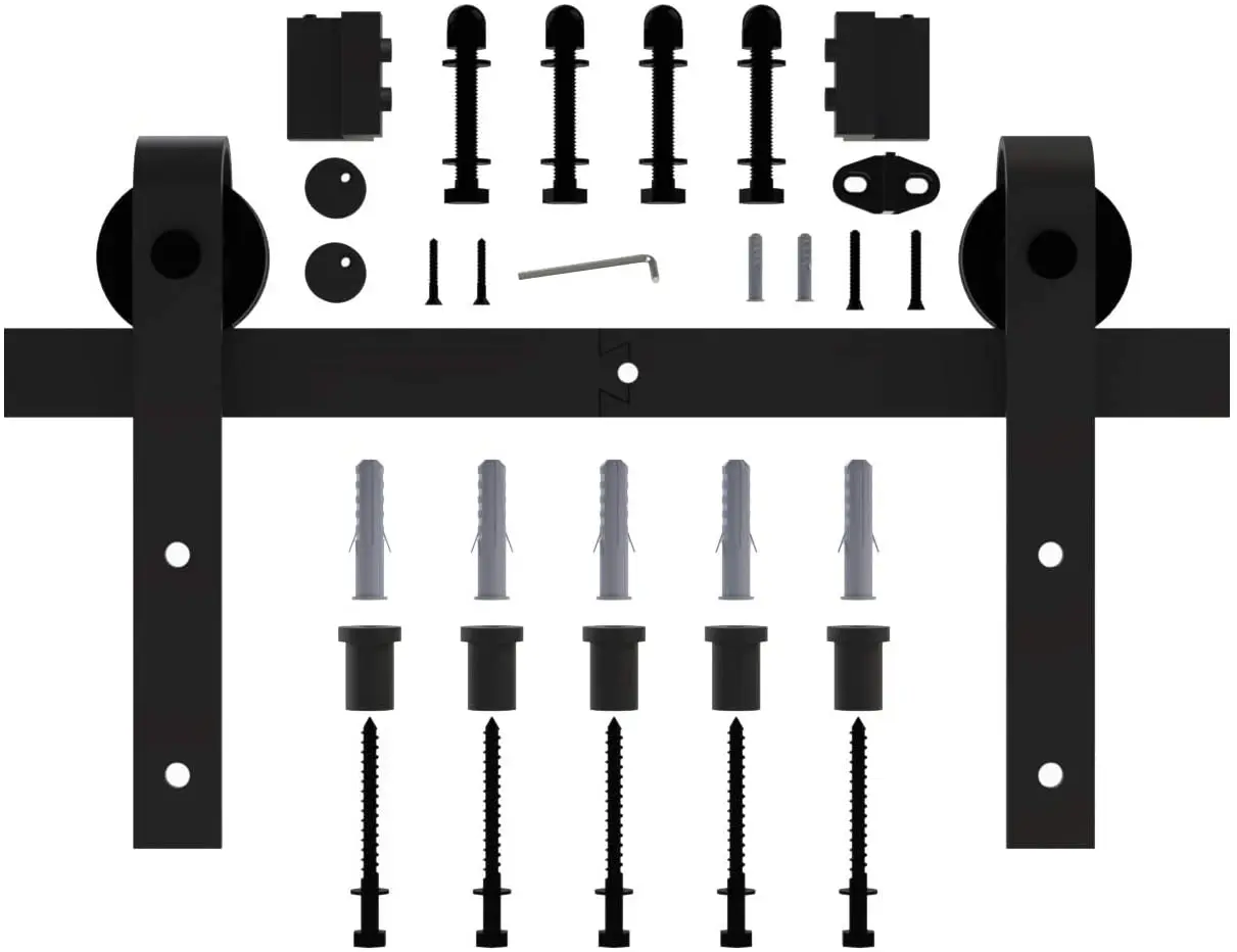 5 pés estilo americano portas deslizantes de celeiro pista e alça kit de ferragens madeira removível destacável