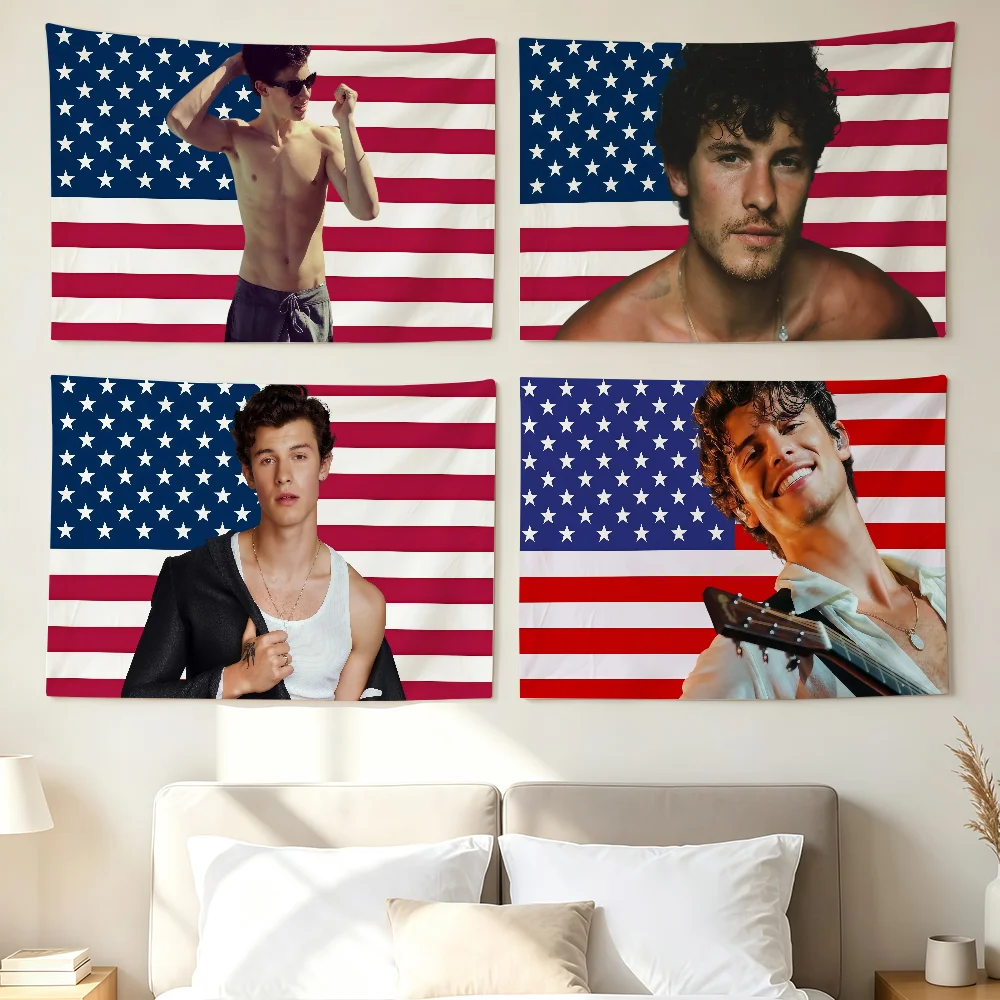 Popular Singers S-Shawn M-Mendes Flag Wall Decorations Home Decor Suitable For Living Rooms Bedrooms Dormitories PartiesHolidays