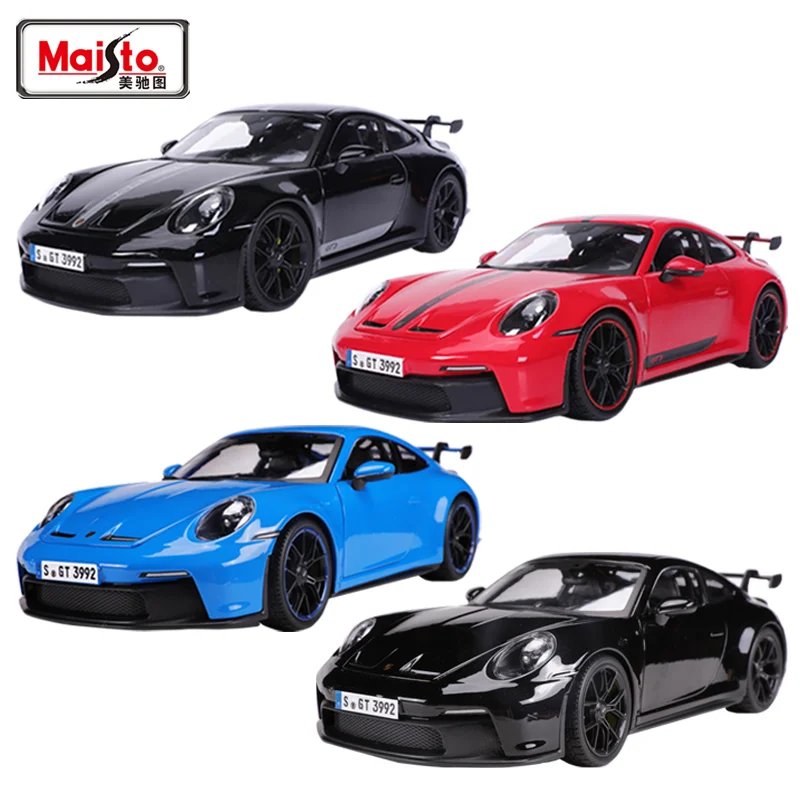 Maisto 1:18 2022 Porsche 911 GT3 Racing Sports Cars Diecast Model Edition Alloy Luxury Vehicle Toys Collection Gift for Children