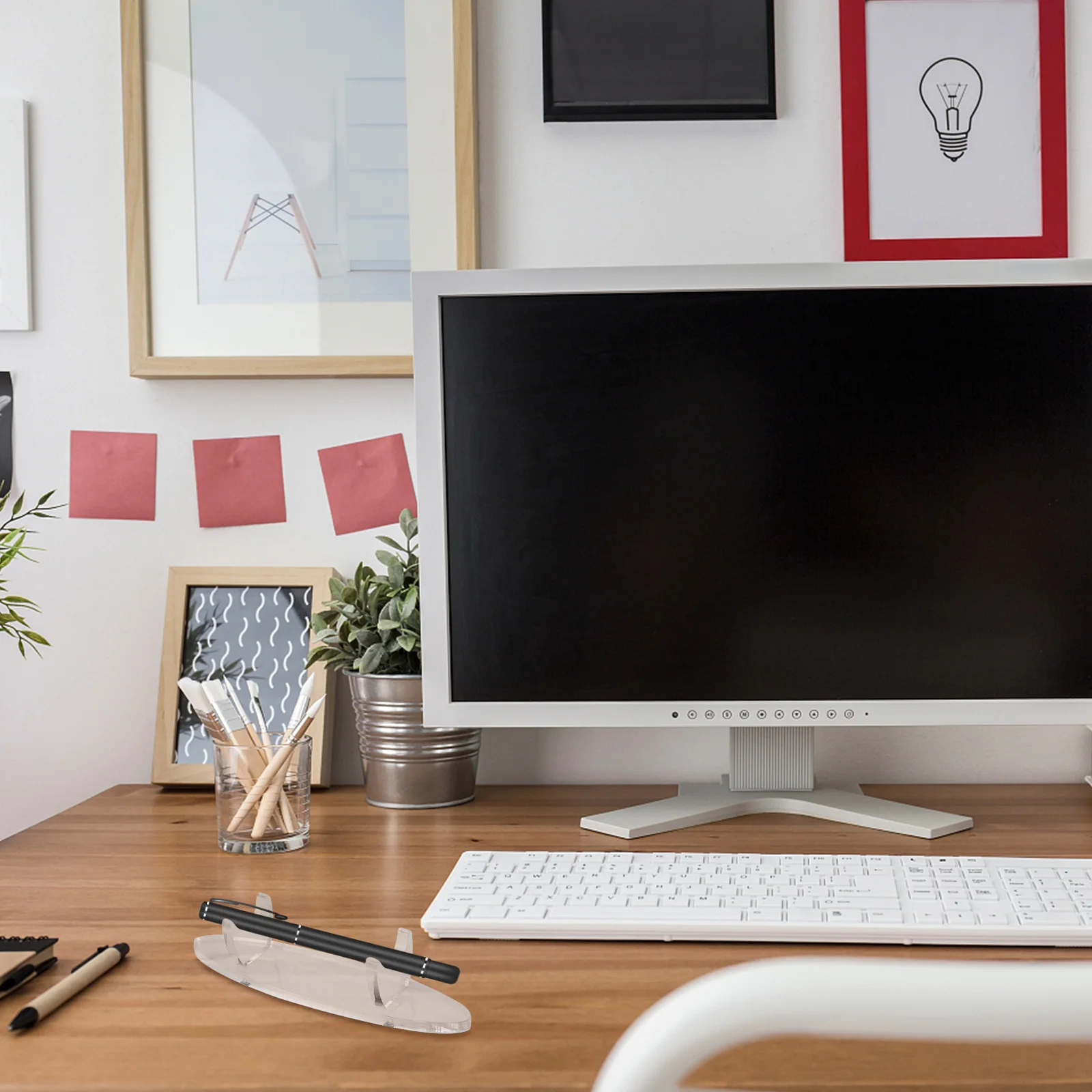 2 قطعة حامل تخزين القلم الاكريليك رف شاشة شفاف لأقلام النافورة جل أقلام عملات معدنية منظم سطح المكتب دراسة المكتب #3