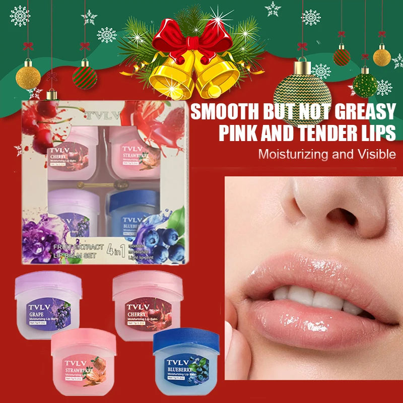 4Pcs Fruit Lip Balm… - image