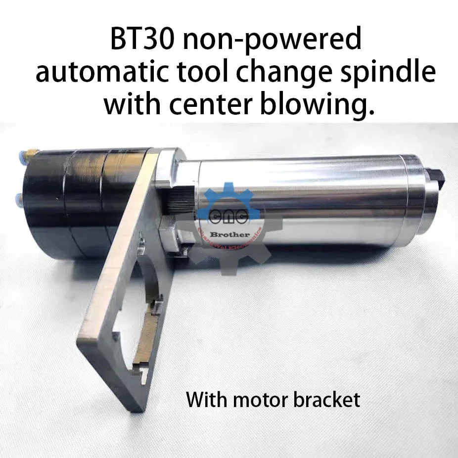 CNC BT30 cylinder automatic tool change without power spindle assembly with center blowing synchronous wheel tapping spindle