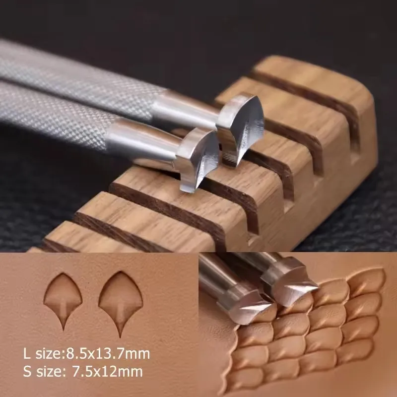 Reptile Scale Stamp Set S7.5x12/L8.5x13.7mm - 304 Steel 3D Leather Embossing Mold | Dragon Skin Tool For Leathercraft