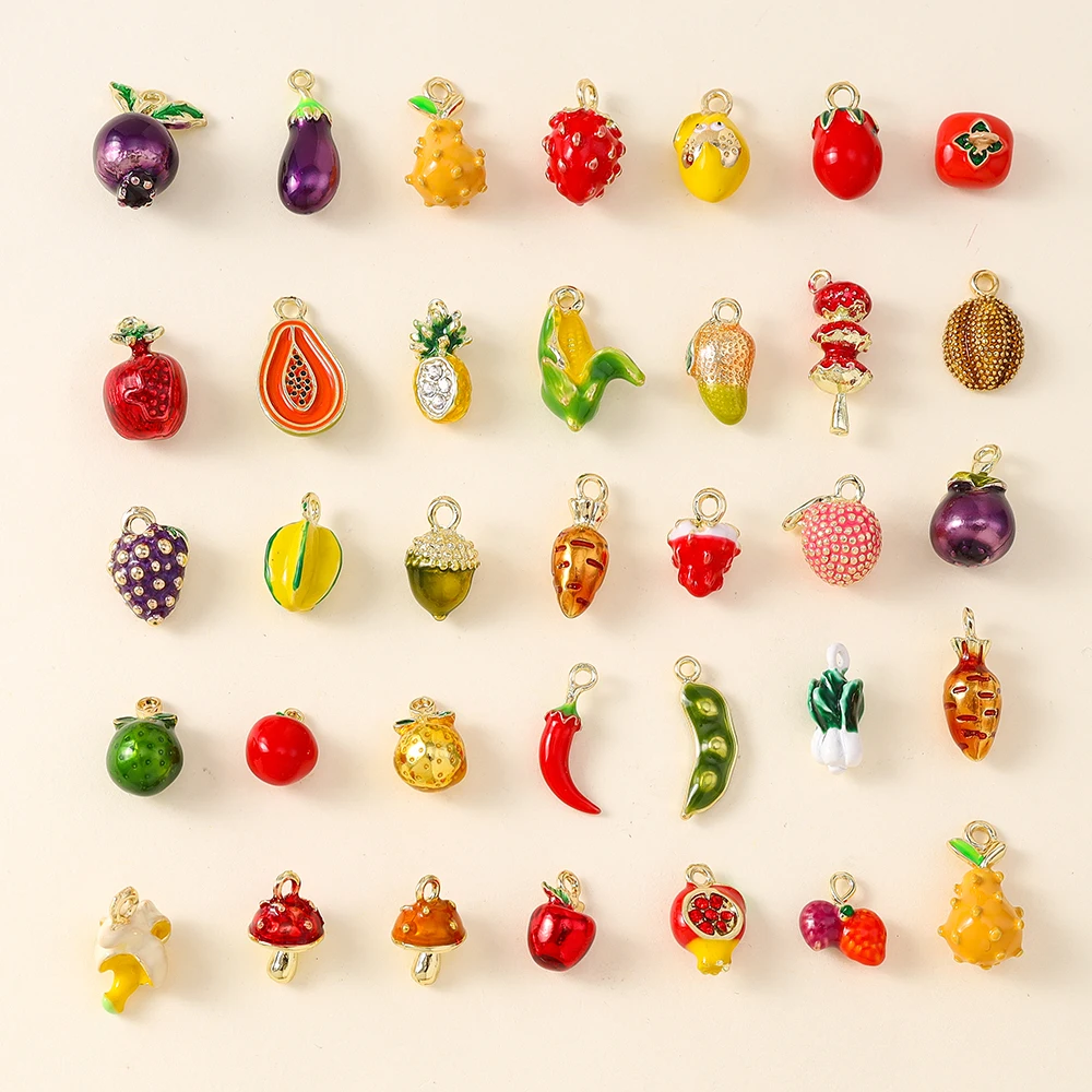 5pcs Cute Fruit Charms for DIY Jewelry Making