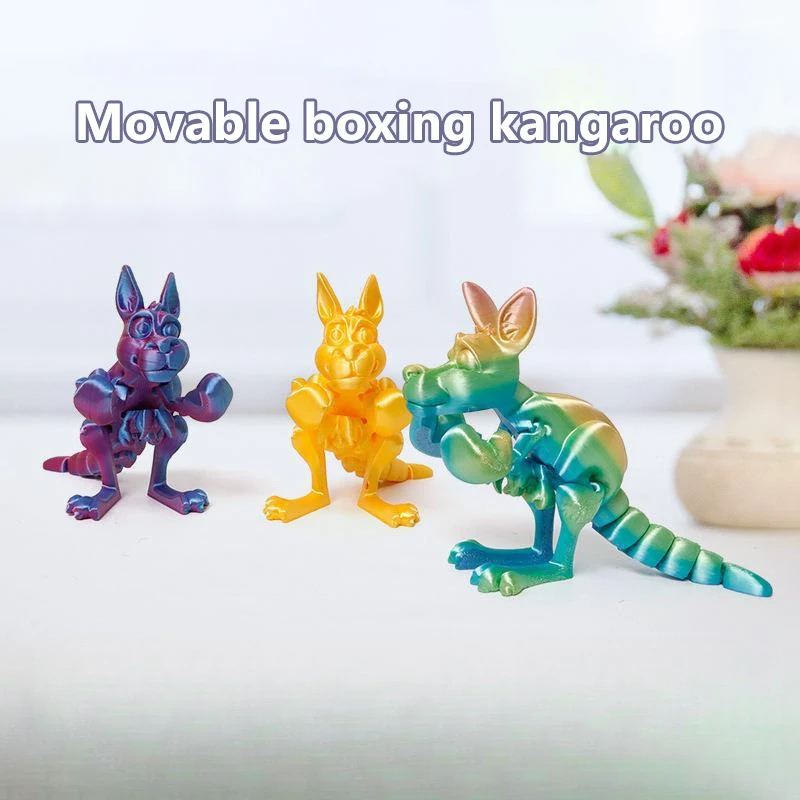 Adorable 3D Printed Kangaroo Desk Sculpture - Cute Collectible Toy For Kids And Office Decor