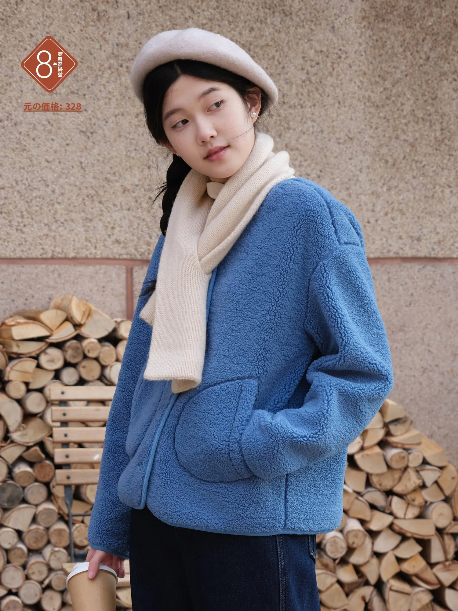 

Теплая куртка N96 с круглым воротом, имитация меха ягненка, зимняя верхняя одежда, маленький размер, женская, модная, художественная, стильная