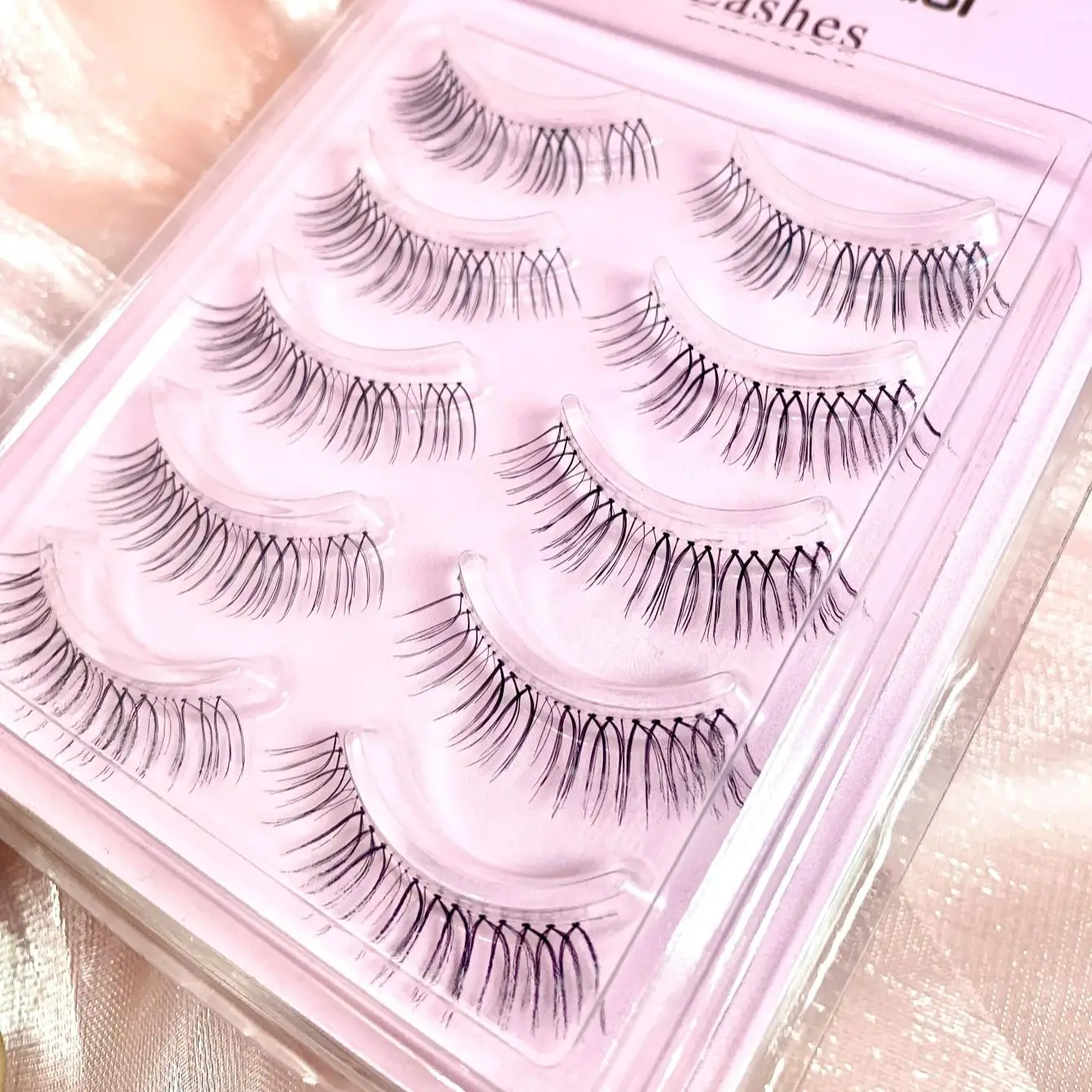 

Lashes 5 Pairs Half Lashes Cat Eye Natural Long Lashes 3D Mink Eyelashes Full Strip Lashes Makeup Extension Tools