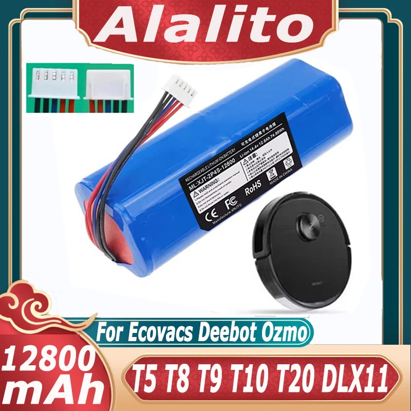 12800 мАч 14,4 В литий-ионный аккумулятор для робота-пылесоса, сменные аккумуляторы для Ecovacs Deebot X1 Ozmo T5 T8 T9 950 DX9G DX93 DX96