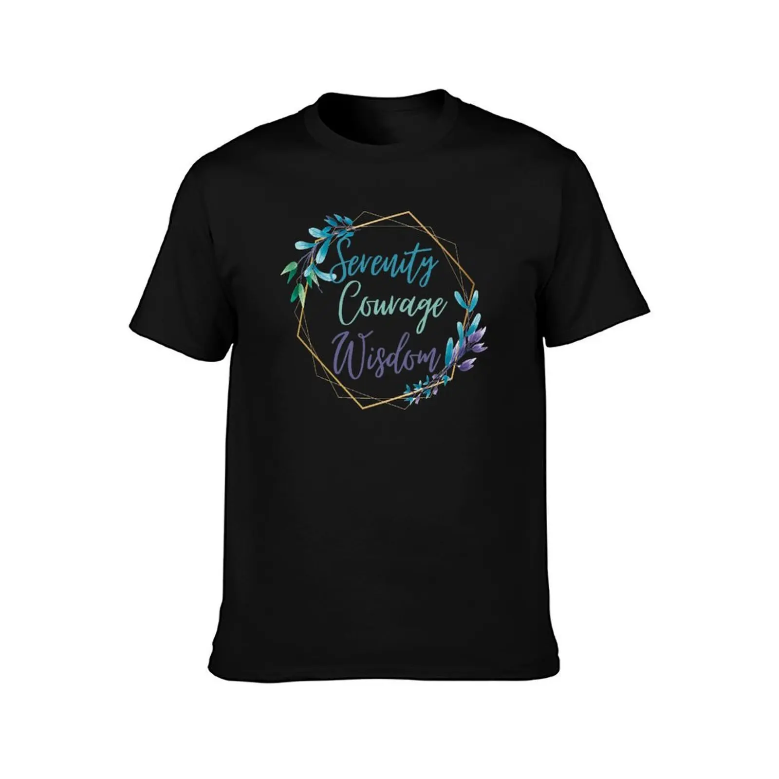 The Serenity Prayer - Serenity Courage Wisdom T-Shirt Art Pattern Printed Casual Top T-Shirt