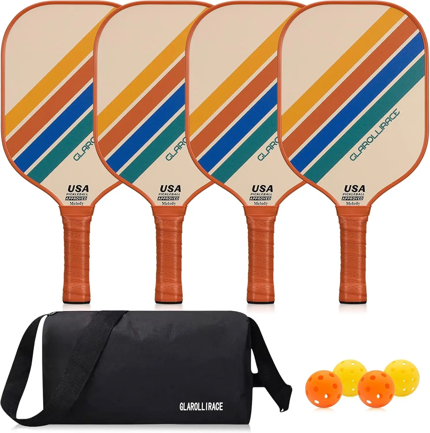 

Paddles Set of 2 /Pickleball Set of 4 Pickleball Rackets, USAPA Approved | Fiberglass Surface | 13MM Honeycomb Core,2