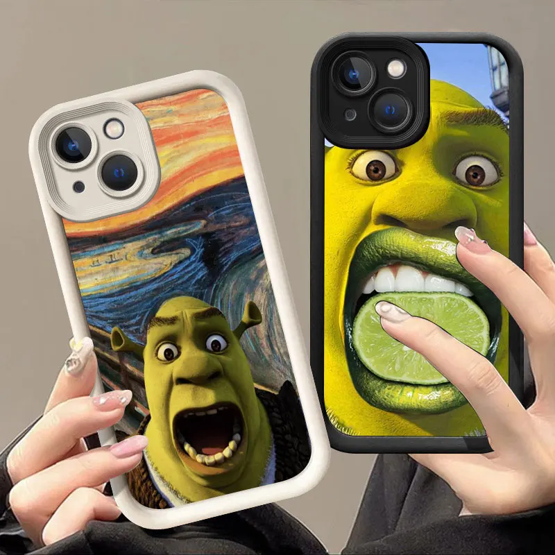 Funny S-ShrekS Soft Silicone Phone Case For Apple iPhone 12 13 Mini 11 14 15 16 Pro Max 7 8 Plus