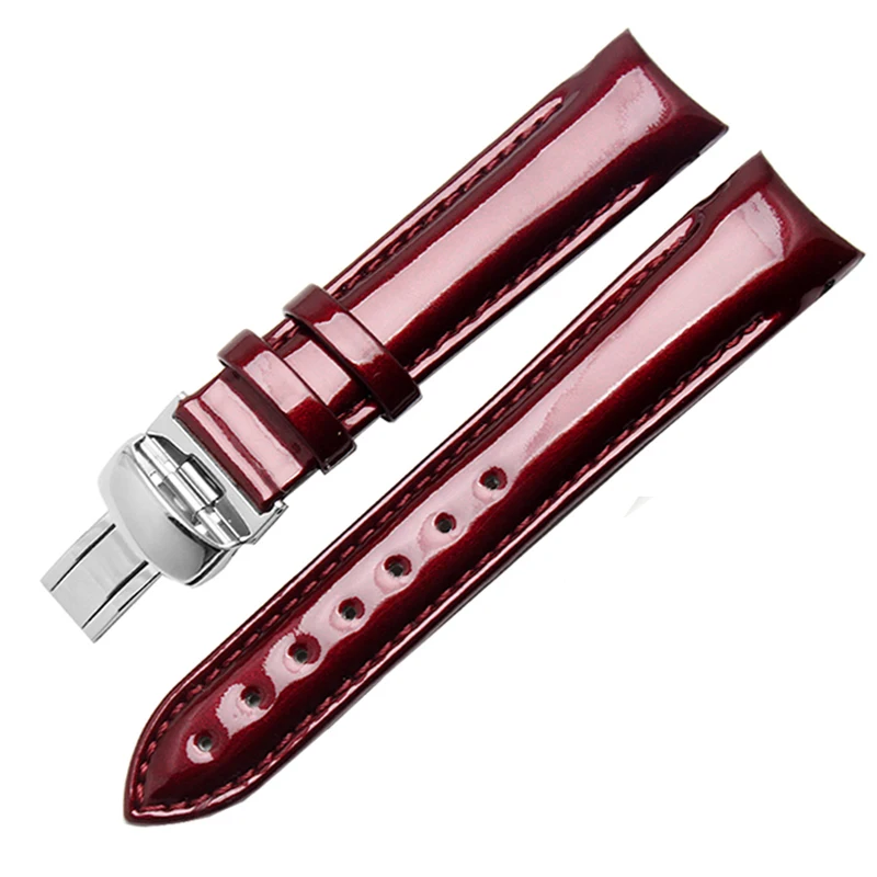 Bright Genuine Leather Watch Strap for Tissot 1853 T035 Women T035210a T035207a Waterproof Watchband Accessories 18mm Bracelet