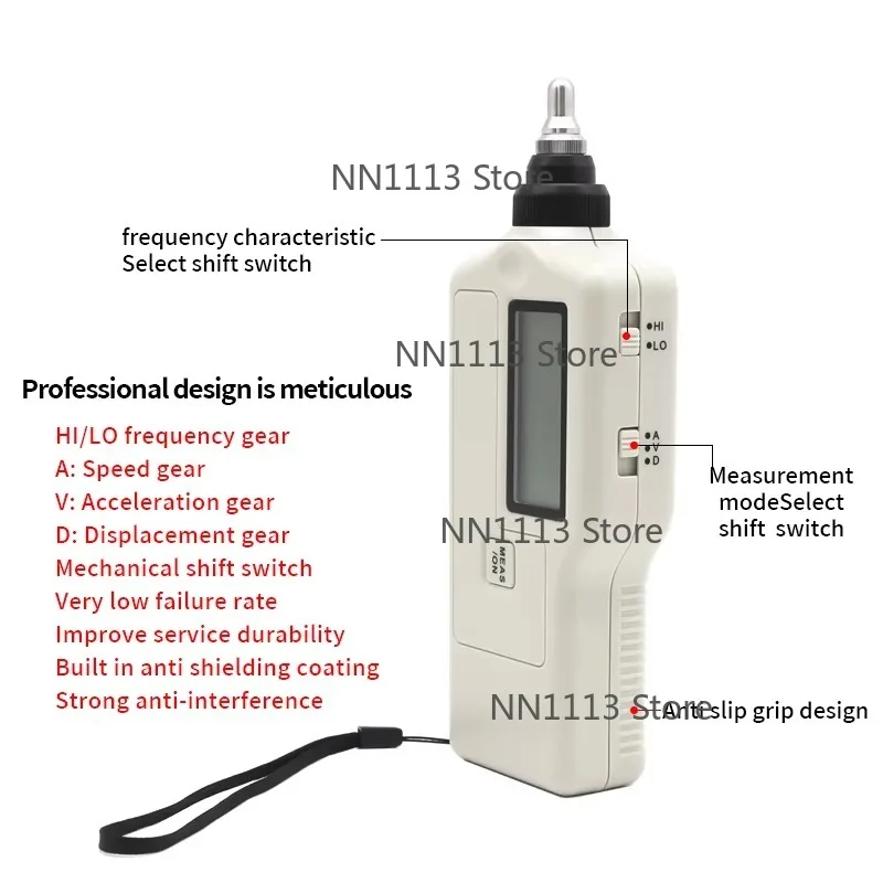 

TD63A Mechanical Failure Detector Vibrometer Vibration Frequency Meter Seismometer Vibration Tester for Equipment Monitoring