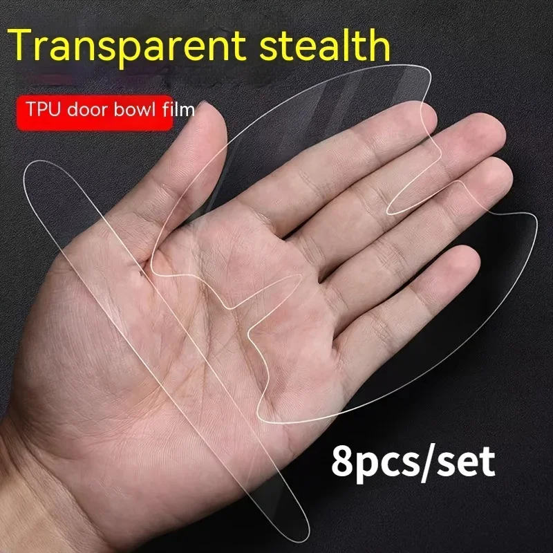 

8pcs/set Door handle sticker, scratch resistant handle bowl sticker decoration, universal transparent paint protective film
