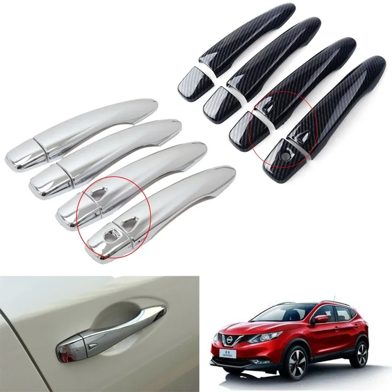 

For NISSAN QASHQAI J11 2014 2015 2016 2017 2018 2019 2020 Car Exterior Door Handles Cover Overlays Protection Catch Cap Sticker