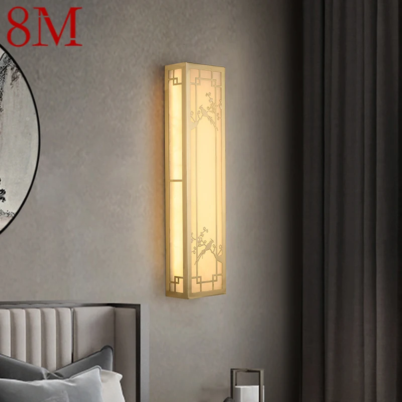 

8M Brass Wall Light LED Modern Luxury Marble Sconces Fixture Indoor Decor for Home Bedroom Living Room Corridor