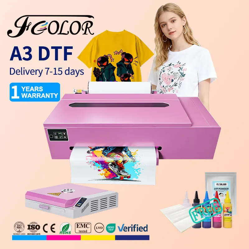 Digital A3 DTF Inkjet Printer XP600 Pet Film 13Inch 33cm T-Shirt DTF Printer Printing Machine for Textile