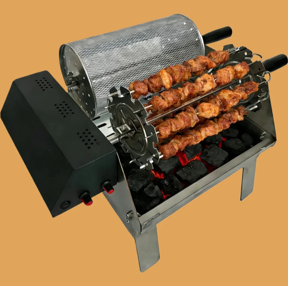 Double Headed Flip Barbecue Stove 2026 New Stainless Steel Portable Desktop Grill Outdoor Picnic BBQ
