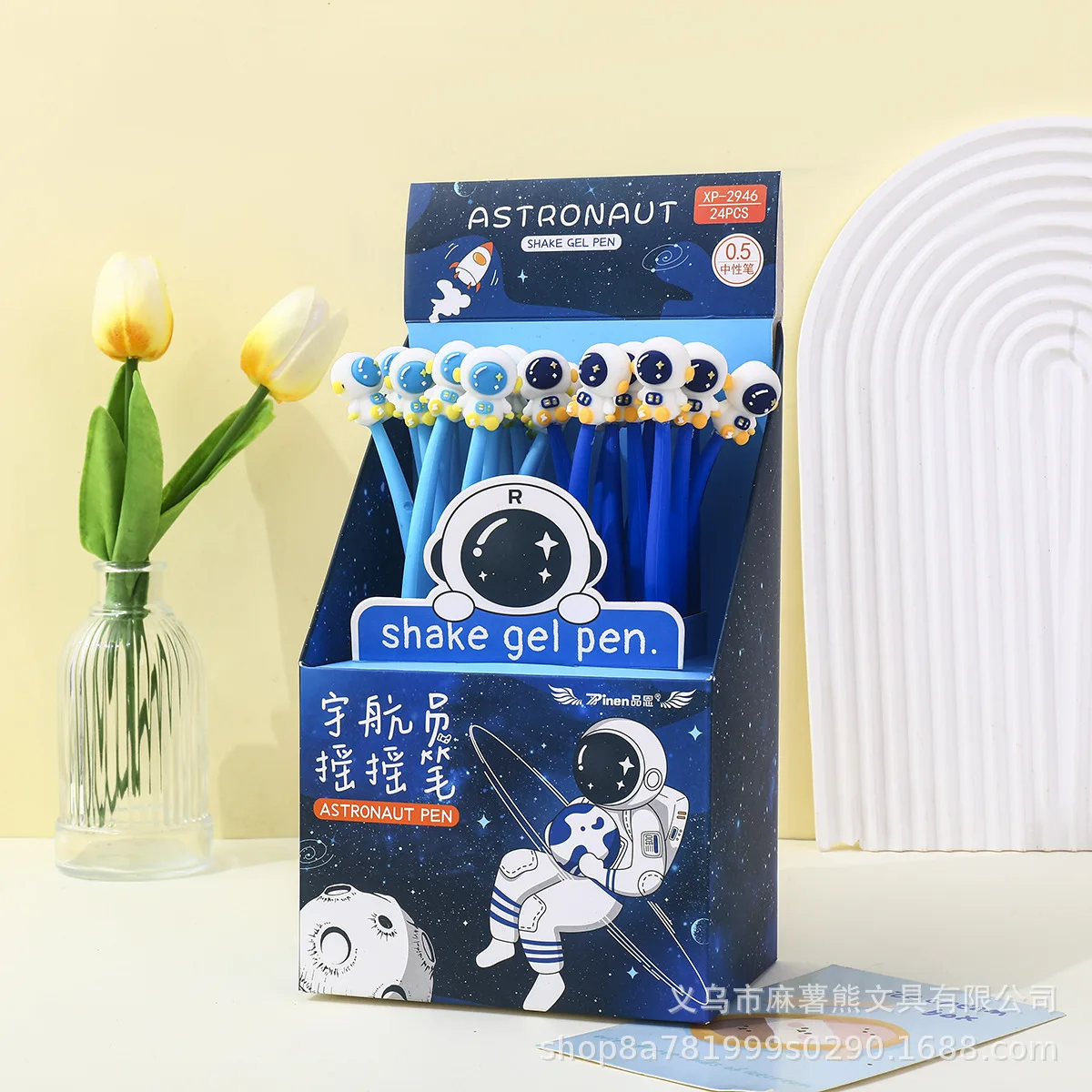 24 pcs/lot Kawaii Astronaut Unicorn Gel Pen Cute 0.5mm Black Ink Signature Pens Stationery Gift School Writing Supplies