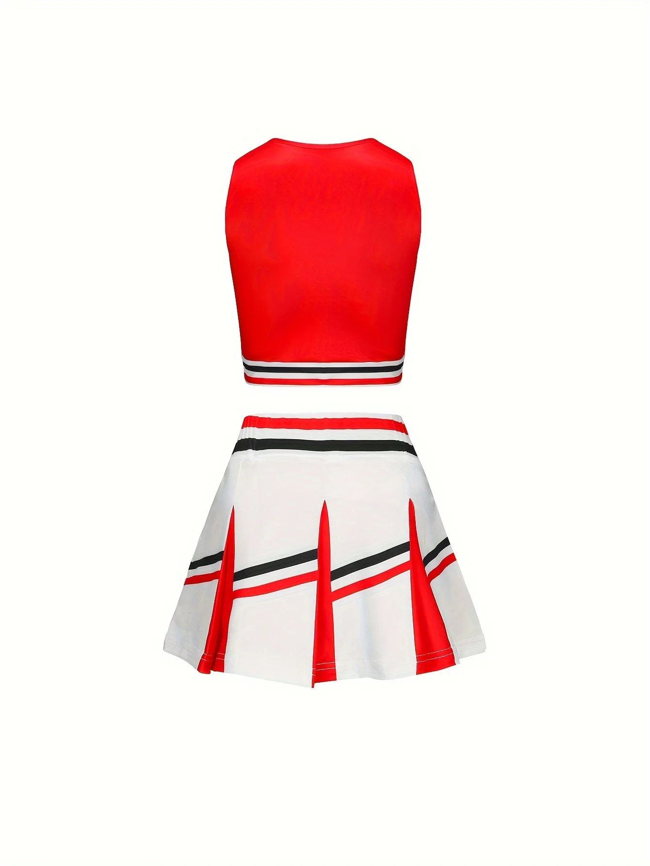 Cheerleader Skirt Suit Girls Kids Star Sports Cute Homecoming Season Performance Costume Multicolor Available Free Pom Poms