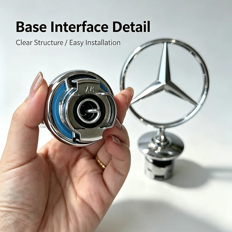 Mercedes Benz Hood Star Ornament Front Bonnet Standing Emblem Metal Car Hood Badge for AMG W202 W203 W204 W208 W210 W220 W221 view 2