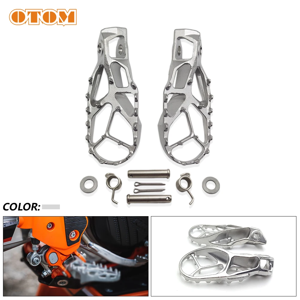 OTOM 2024 Motorcycle Front Footrest Pedal Stainless Steel Control Footpegs Rest For KTM HUSQVARNA GASGAS XCF SX XCW EXC FE TE MC