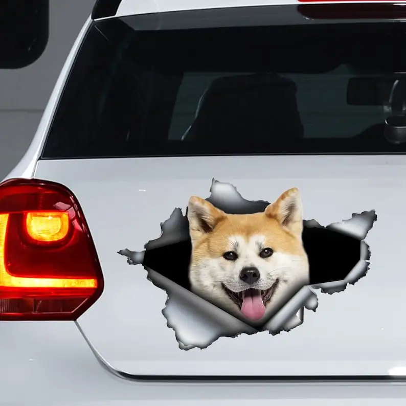 Akita Inu car decal , Akita Inu car sticker, Akita Inu decal and magnet