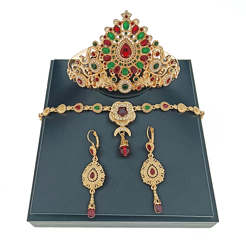 

Algerian Wedding Jewelry Set Bridal Crown Necklace My Orders Free Shipping Items Necklace for Women Earrings Fashion Accessories